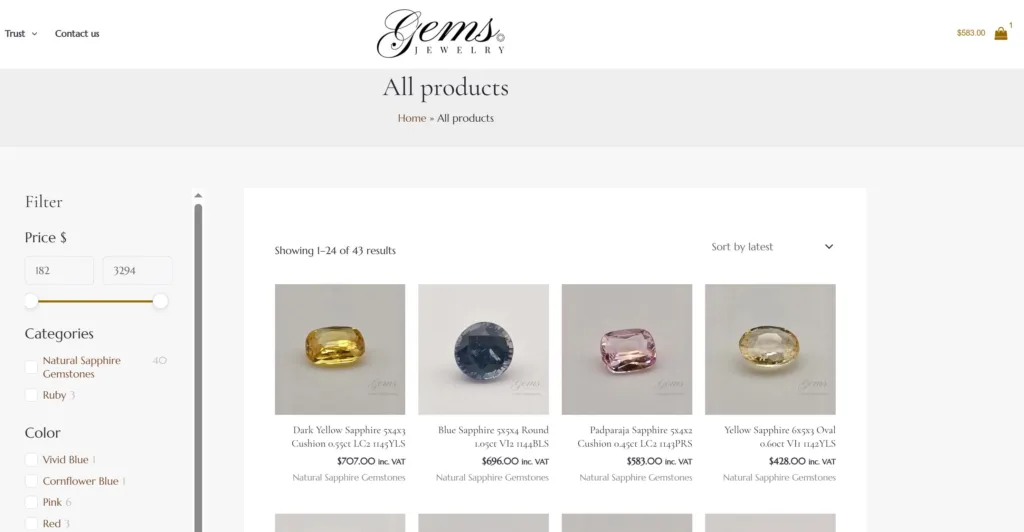 Best gems and jewelry shops online