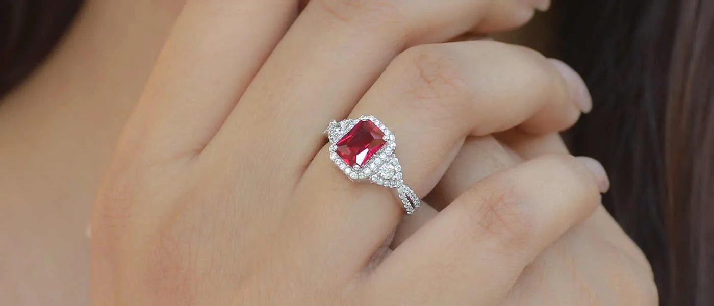 Ruby diamond engagement ring - gems.jewelry